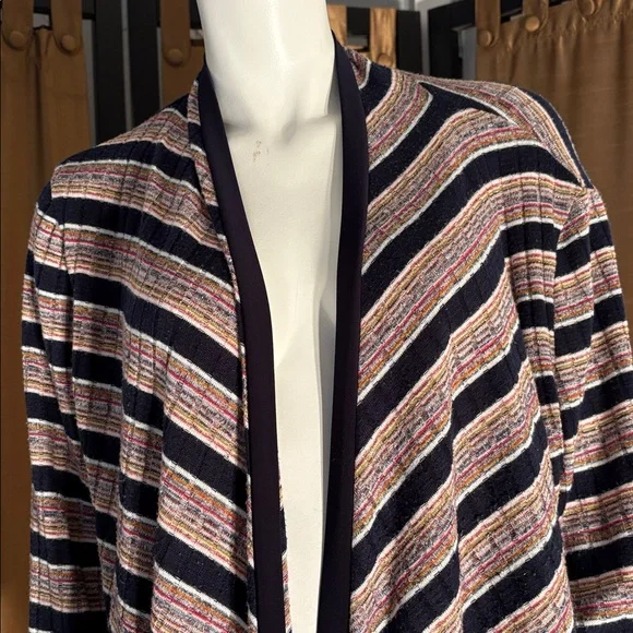 Striped Open Front Cardigan - Picture 2 of 2